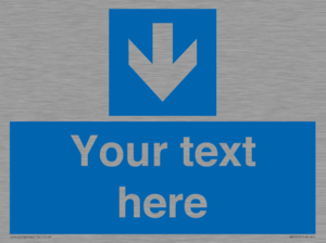 Custom Directional signage blue down arrow 